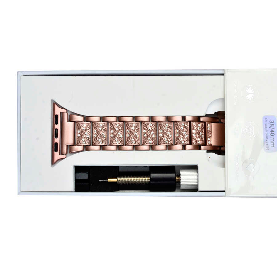 Apple Watch Ultra 49mm Kordon Wiwu Three Beads Set Auger Metal Strap Kayış