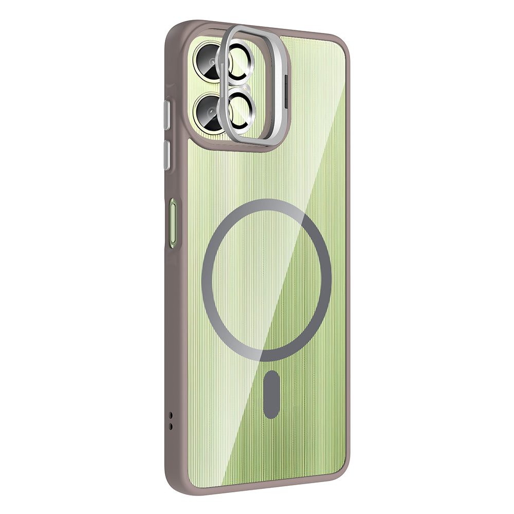 Galaxy A07 Kılıf Standlı ve Kamera Lens Hediyeli Zore Etro Kapak