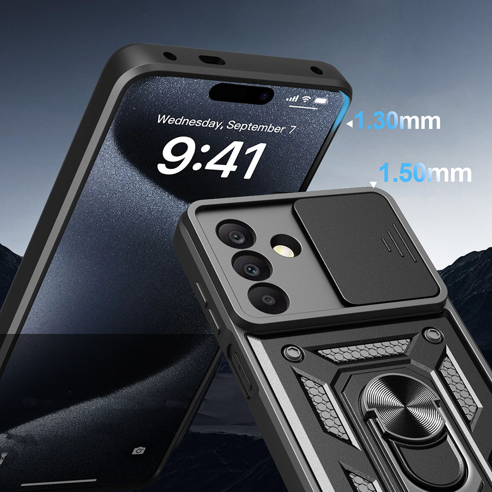 Galaxy A17 Kılıf Magnetik Standlı Kamera Korumalı Zore Sürgülü Vega Kapak