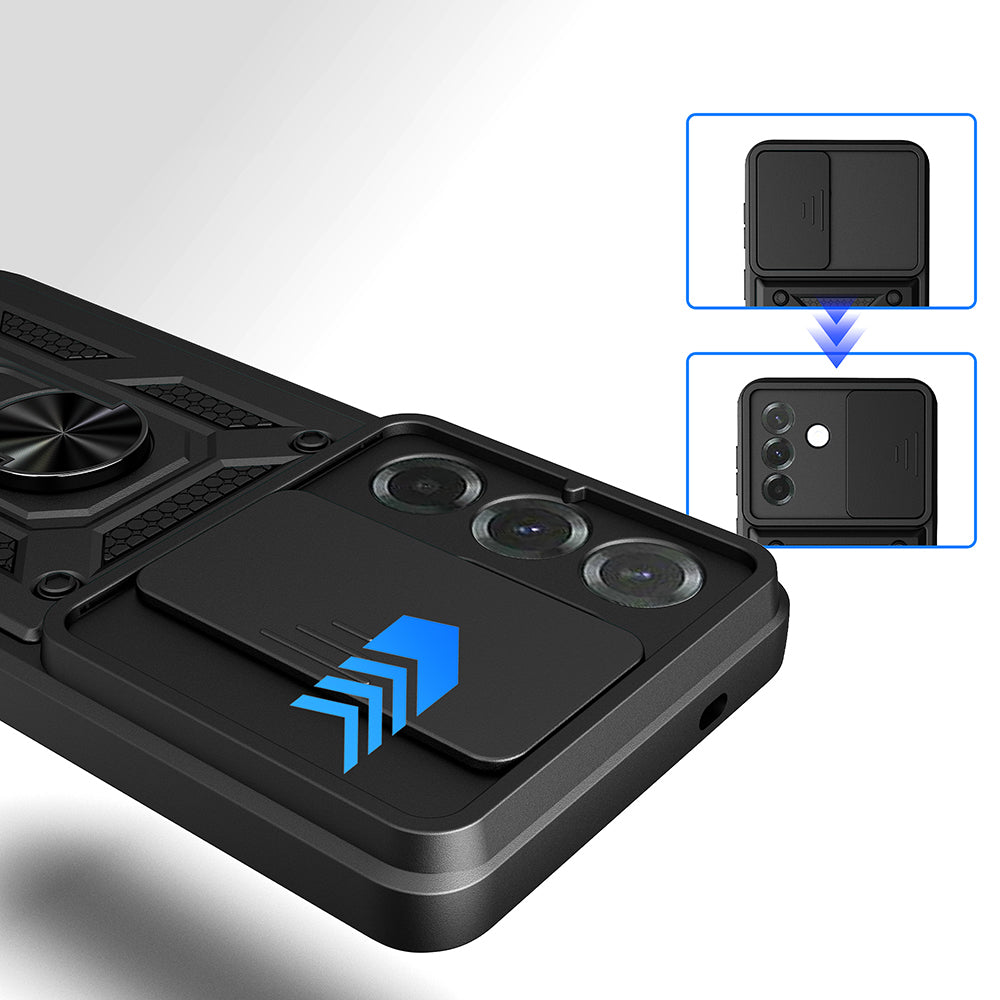 Galaxy A57 Kılıf Magnetik Standlı Kamera Korumalı Zore Sürgülü Vega Kapak