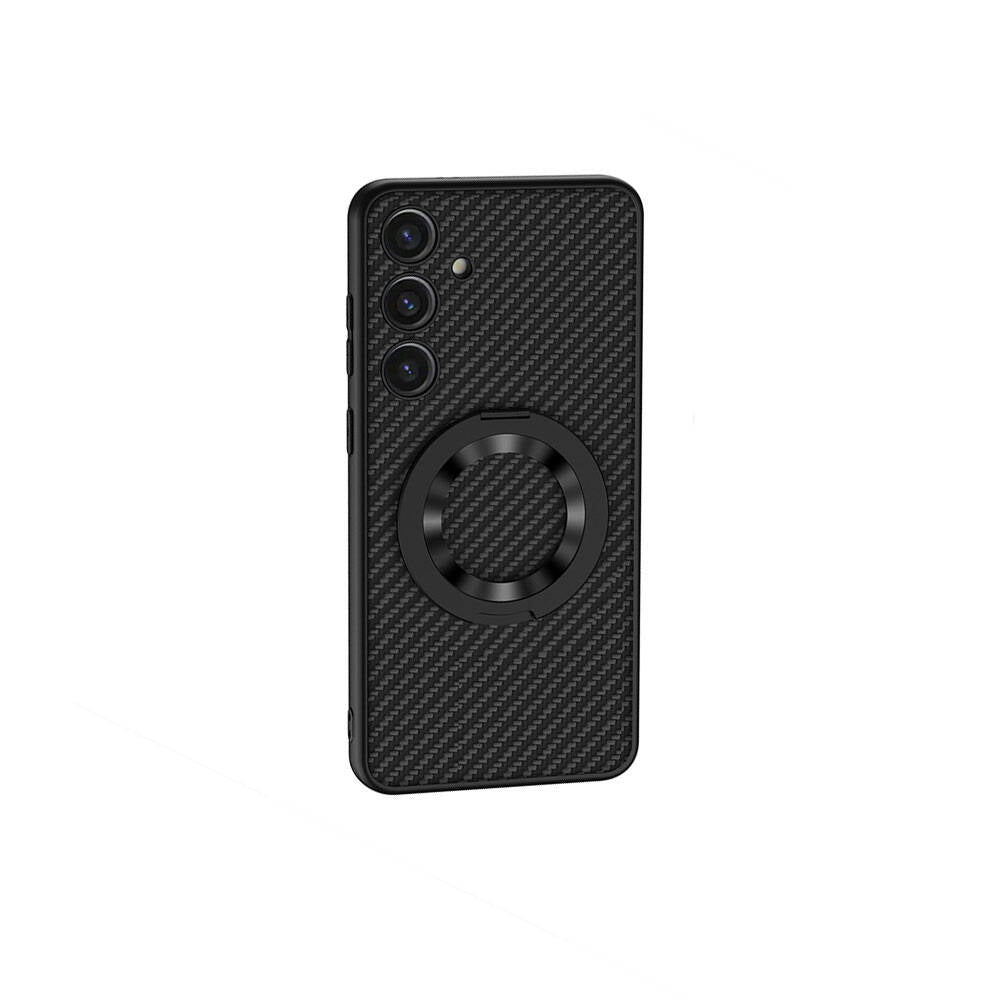 Galaxy S24 Plus Wireless Şarj Özellikli Zore Kıpta Standlı M-safe Silikon Kapak