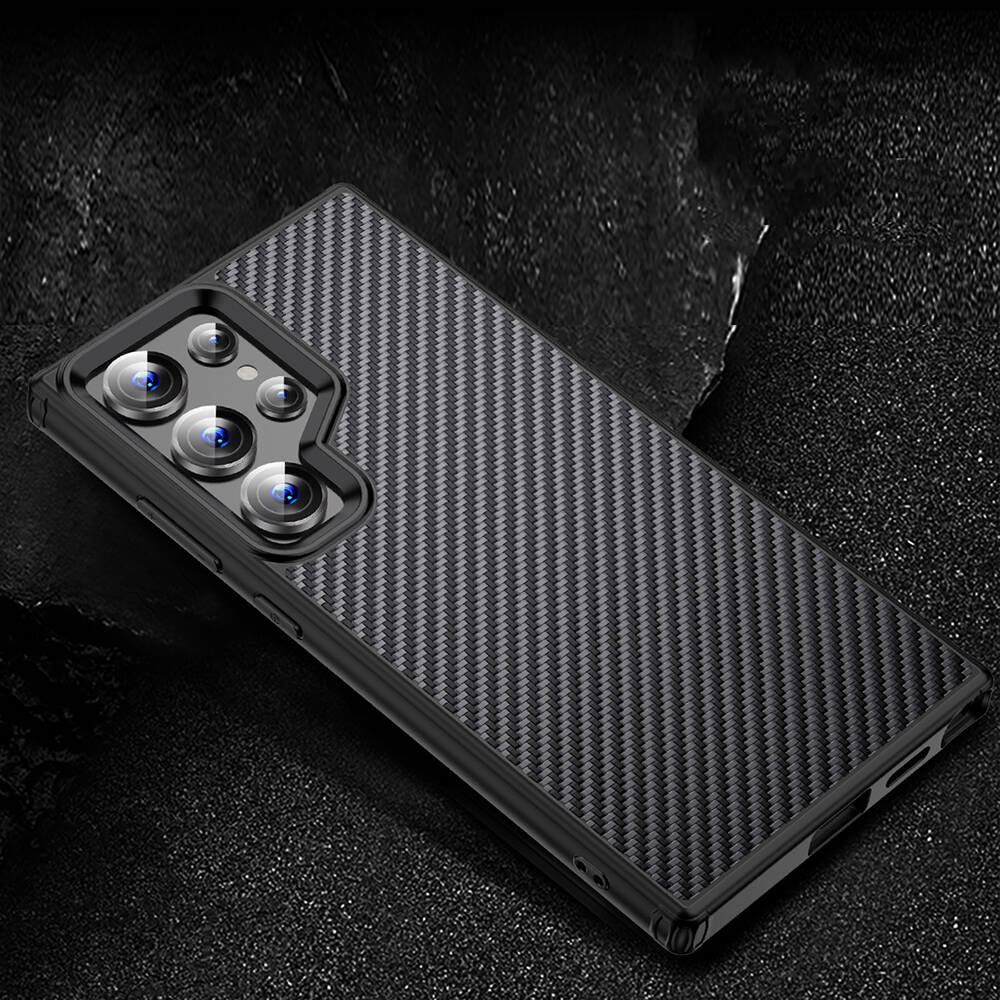 Galaxy S24 Ultra Kılıf Aramid Karbon Fiber M-safe Özellikli Wlons Radison Kapak