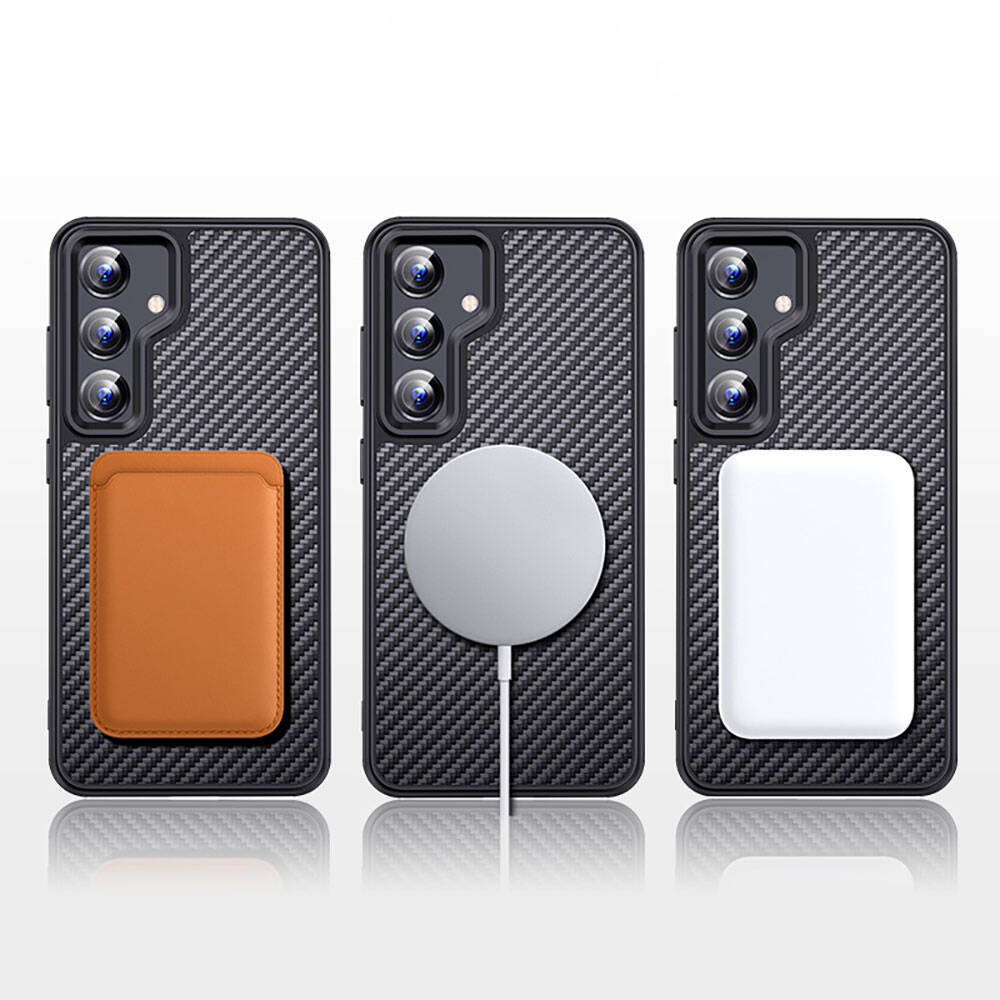 Galaxy S24 Ultra Kılıf Aramid Karbon Fiber M-safe Özellikli Wlons Radison Kapak