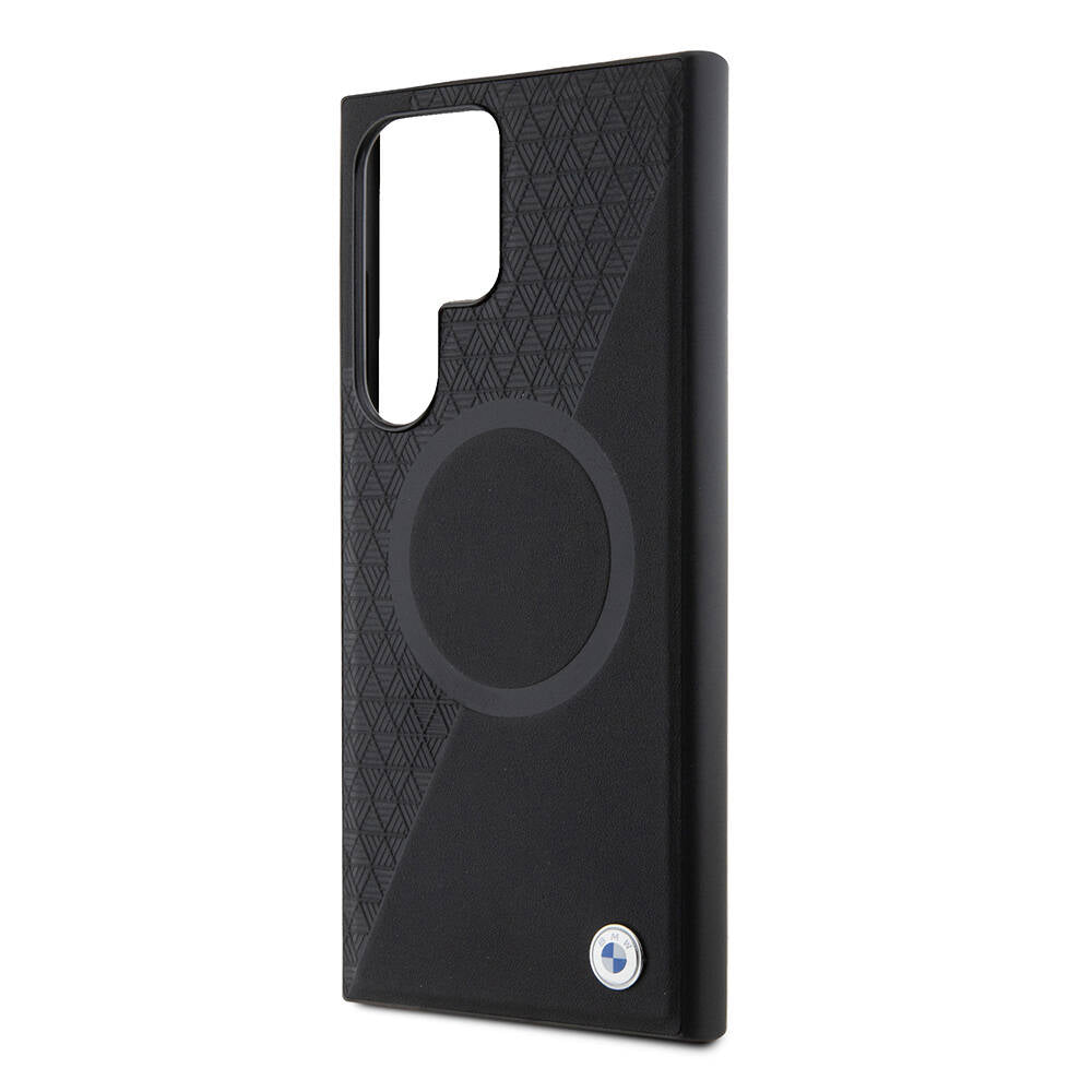 Galaxy S24 Ultra Kılıf BMW Orjinal Lisanslı M-safe Şarj Özellikli Yarım Dokulu Circle Leather Kapak