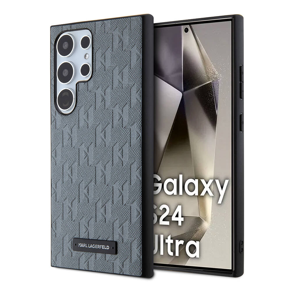 Galaxy S24 Ultra Kılıf Karl Lagerfeld Orjinal Lisanslı Saffiano Monogram Metal Logo Kapak