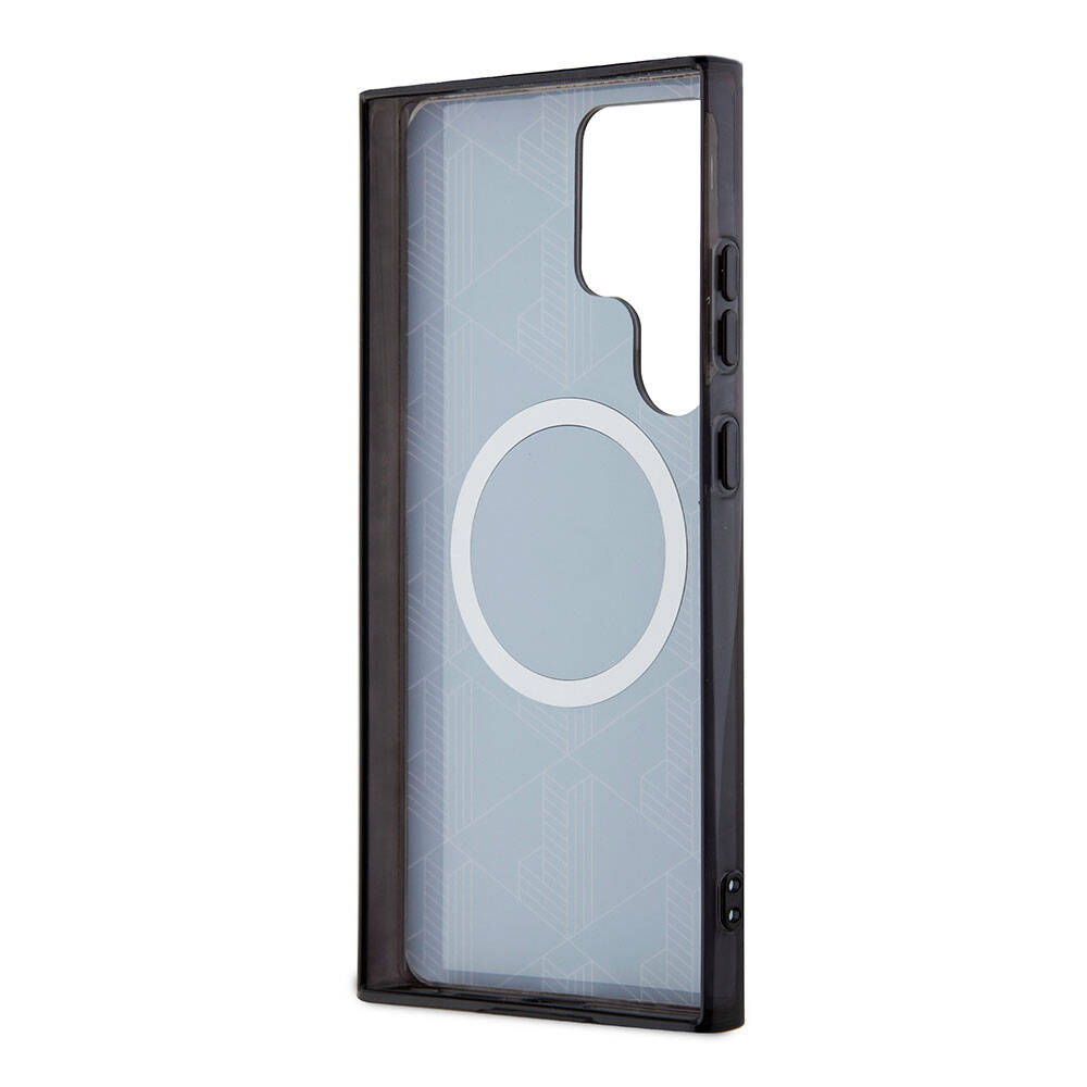 Galaxy S24 Ultra Kılıf Lacoste Orjinal Lisanslı M-safe Şarj Özellikli Çift Katmanlı Timsah Logolu Blend Monogram Kapak
