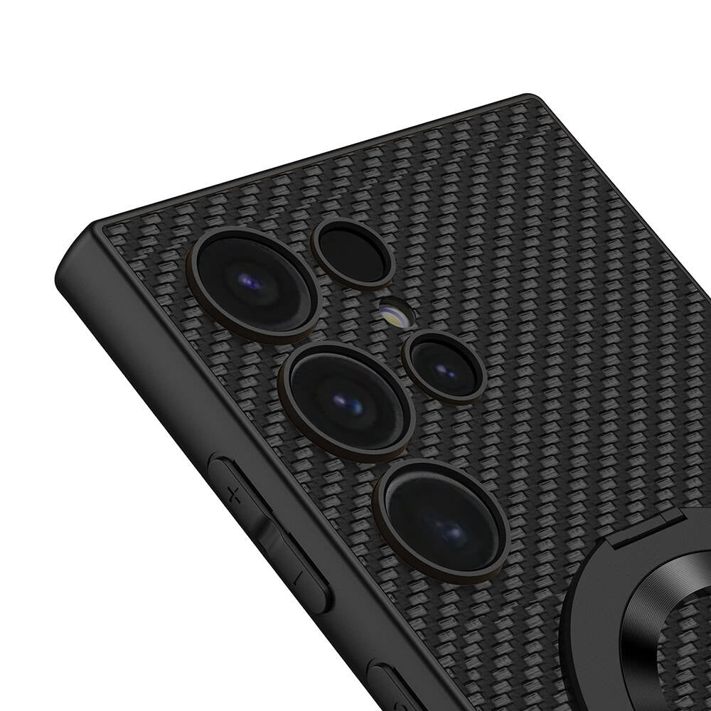 Galaxy S24 Ultra Wireless Şarj Özellikli Zore Kıpta Standlı M-safe Silikon Kapak