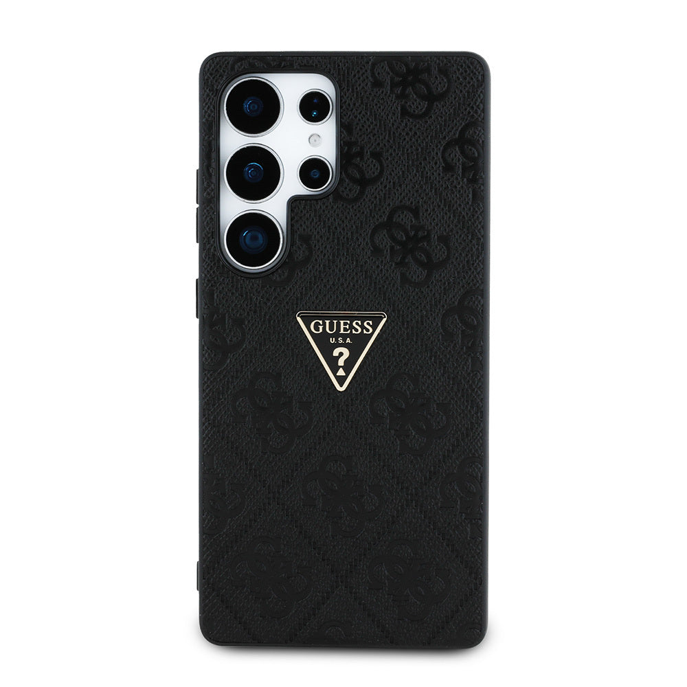 Galaxy S25 Ultra Kılıf Guess Orjinal Lisanslı 4G Desenli Sıcak Damgalı Üçgen Logolu Kapak