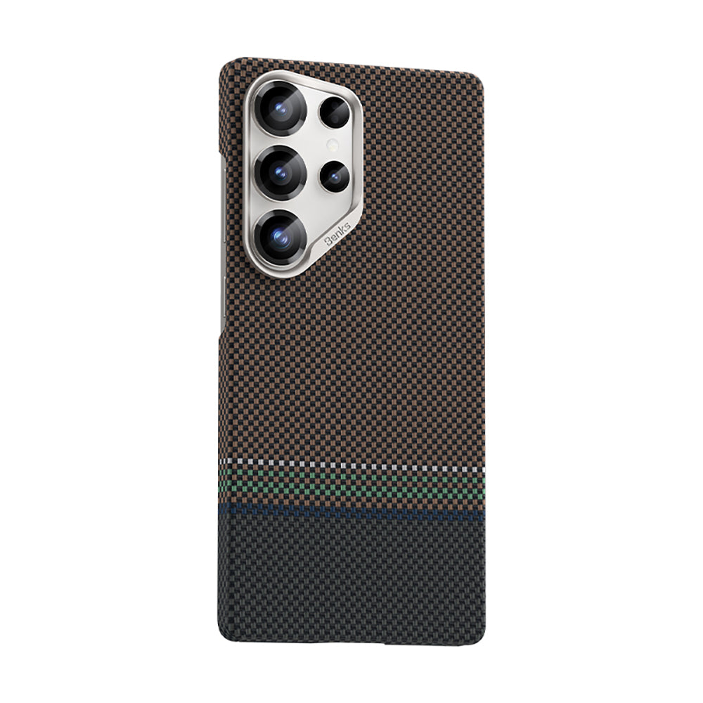 Galaxy S25 Ultra Kılıf M-safe Şarj Özellikli Karbon Fiber Tasarımlı Benks Prestige ArmorAir Kevlar Kapak