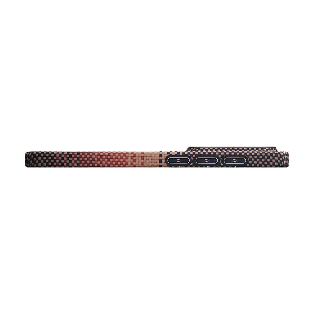 Galaxy S26 Kılıf M-safe Şarj Özellikli Aramid Karbon Fiber Pitaka Tactile Woven Sunset-Moonrise Serisi Kapak