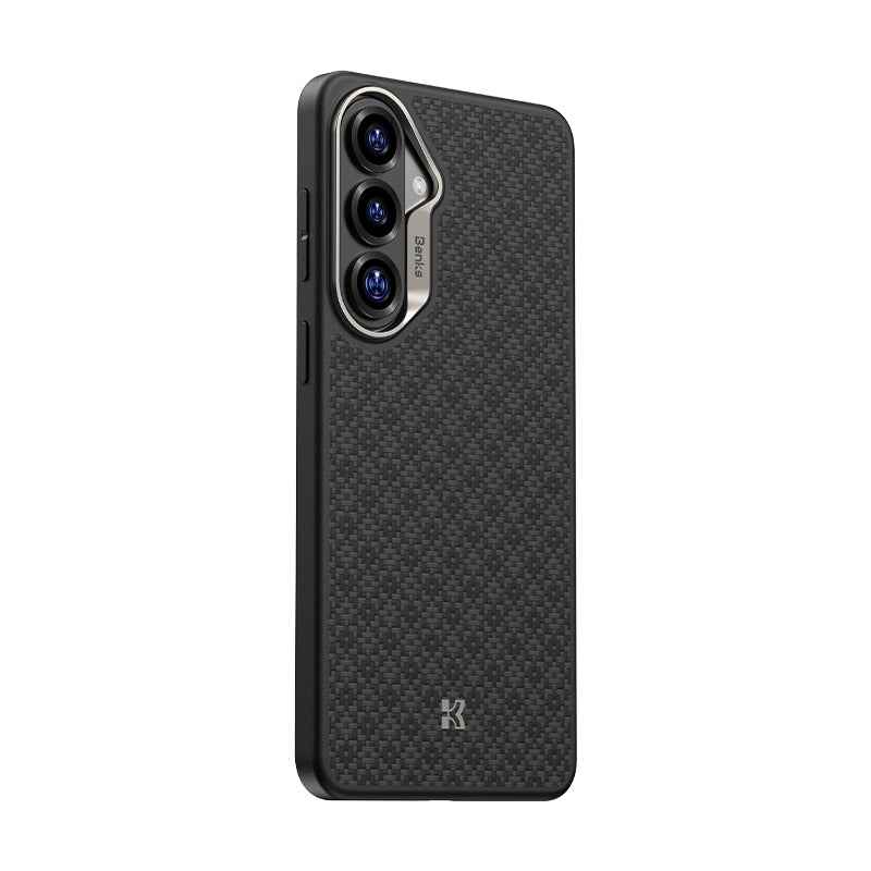 Galaxy S26 Kılıf M-Safe Şarj Özellikli Benks ArmorPro ArmorGrid Serisi Kevlar Karbon Kapak