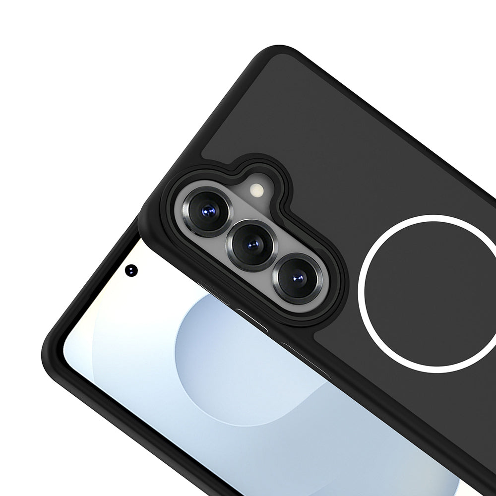 Galaxy S26 Plus Kılıf M-Safe Şarj Özellikli Metal Kamera Çerçeveli Zore Sanremo Silikon Kapak