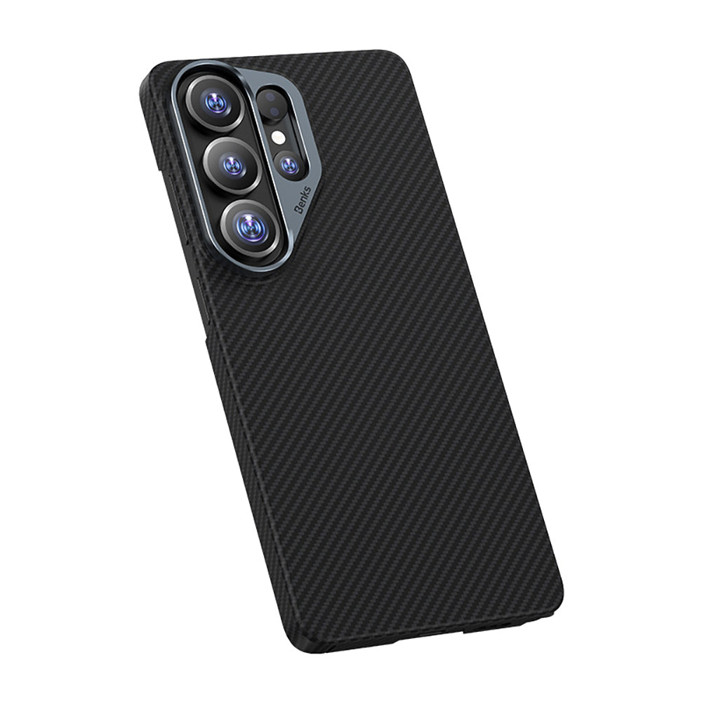 Galaxy S26 Ultra Kılıf Benks M-safe Şarj Özellikli Magnetik ArmorAir 600D Kevlar Karbon Fiber Kapak