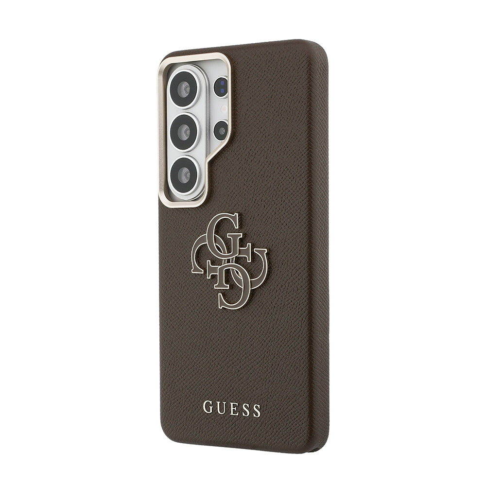 Galaxy S26 Ultra Kılıf Guess Orjinal Lisanslı Grained Yazı ve 4G Büyük Metal Logolu Kapak