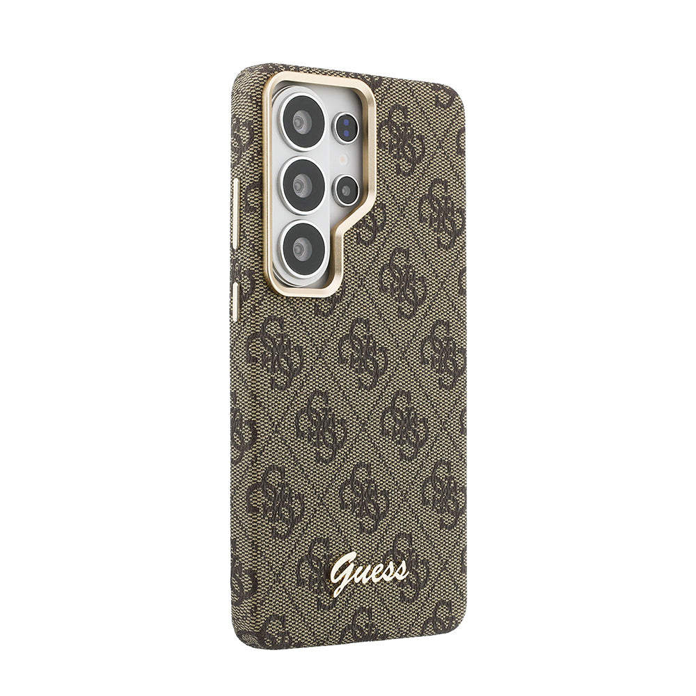 Galaxy S26 Ultra Kılıf Guess Orjinal Lisanslı M-safe Şarj Özellikli Script Yazı Logolu 4G Desenli Kapak
