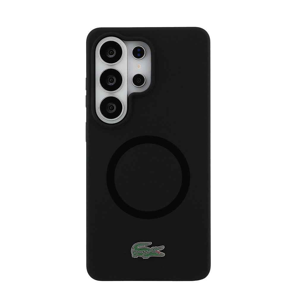 Galaxy S26 Ultra Kılıf Lacoste Orjinal Lisanslı M-safe Şarj Özellikli İkonik Logolu Metal Kamera Çerçeveli Silikon Kapak