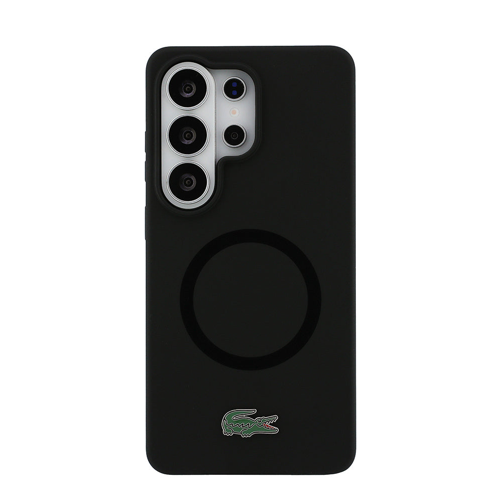 Galaxy S26 Ultra Kılıf Lacoste Orjinal Lisanslı M-safe Şarj Özellikli İkonik Logolu Metal Kamera Çerçeveli Silikon Kapak