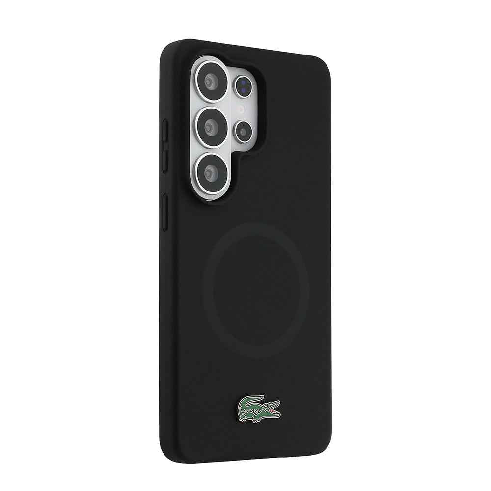 Galaxy S26 Ultra Kılıf Lacoste Orjinal Lisanslı M-safe Şarj Özellikli İkonik Logolu Metal Kamera Çerçeveli Silikon Kapak