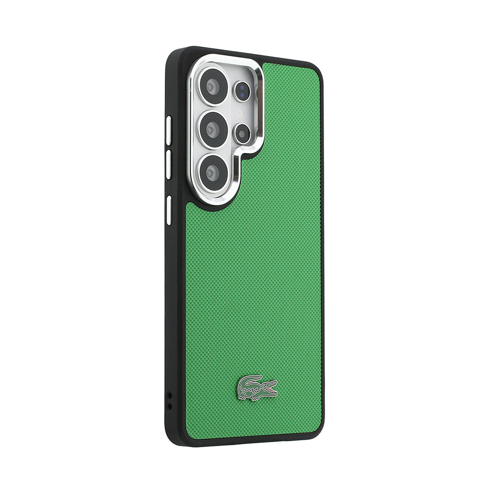 Galaxy S26 Ultra Kılıf Lacoste Orjinal Lisanslı PU Pike Desenli Arka Yüzey İkonik Timsah Metal Logolu Kapak