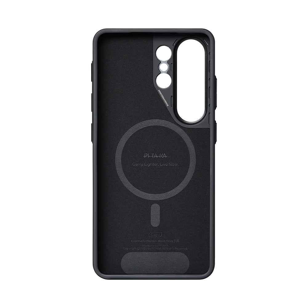 Galaxy S26 Ultra Kılıf M-safe Şarj Özellikli 600D Aramid Karbon Fiber Pitaka Cairn Serisi Black-Grey Twill Kapak