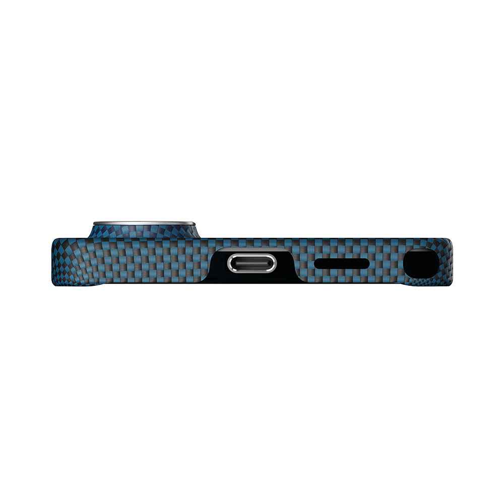 Galaxy S26 Ultra Kılıf M-safe Şarj Özellikli Aramid Karbon Fiber Pitaka Tactile Woven Sunset-Moonrise Serisi Kapak