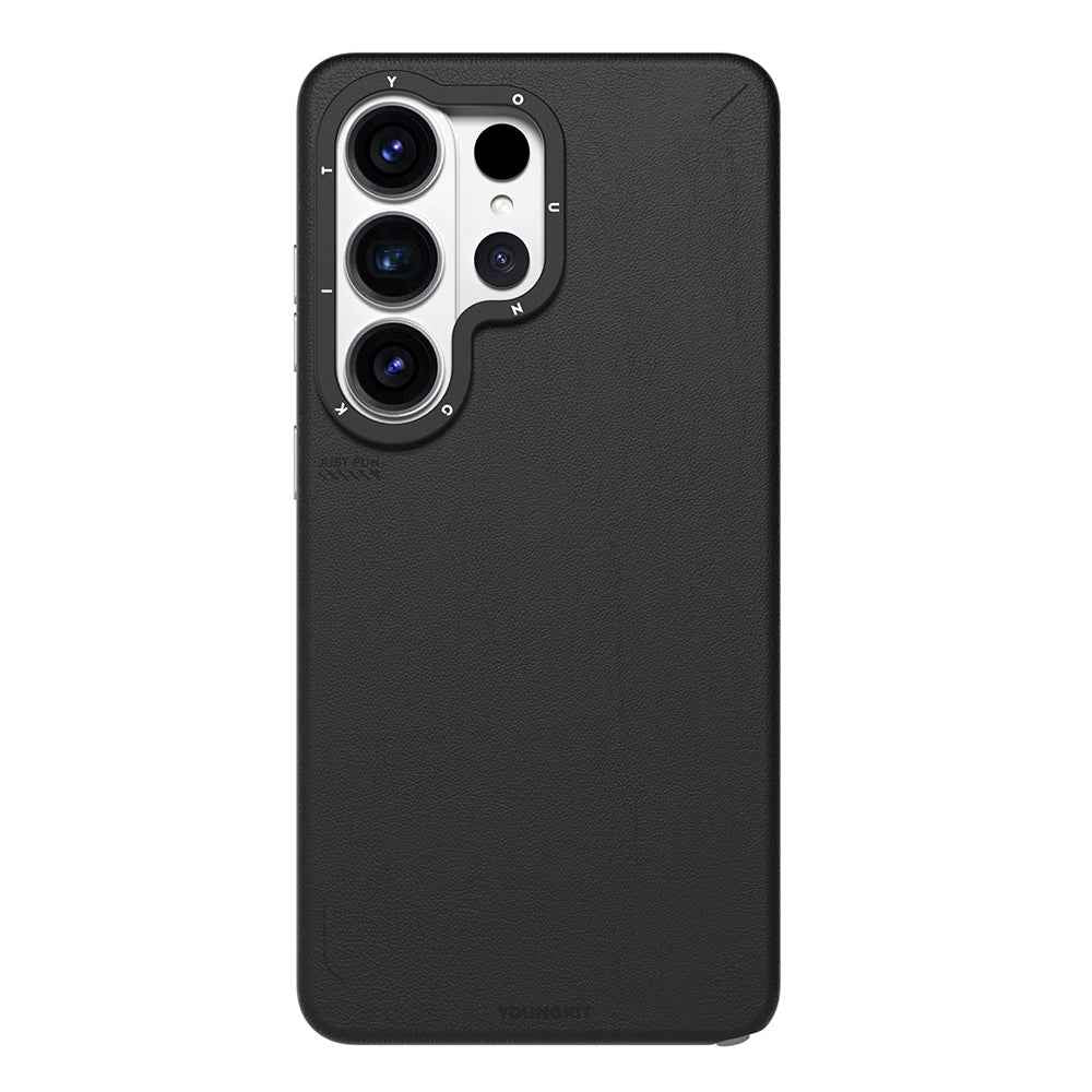 Galaxy S26 Ultra Kılıf M-safe Şarj Özellikli Basit Mat Deri Desenli Youngkit Tech Fashion Serisi Kapak