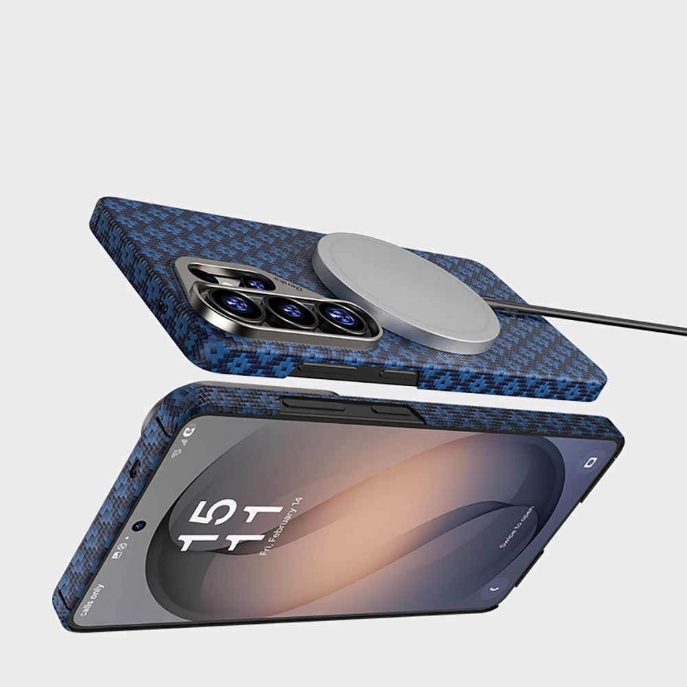 Galaxy S26 Ultra Kılıf M-Safe Şarj Özellikli Benks ArmorAir ArmorGrid Serisi Kevlar Karbon Kapak