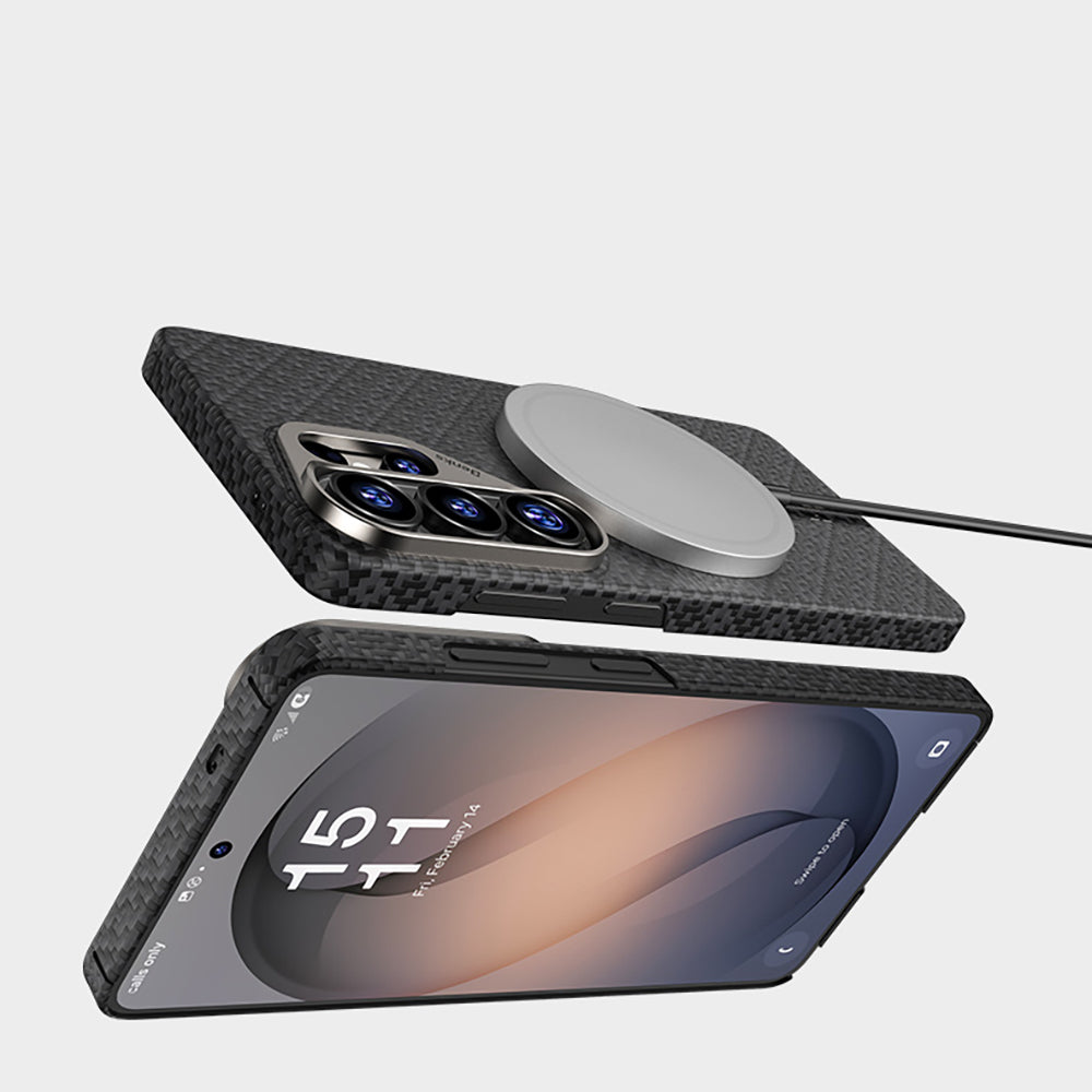 Galaxy S26 Ultra Kılıf M-Safe Şarj Özellikli Benks ArmorAir ArmorGrid Serisi Kevlar Karbon Kapak