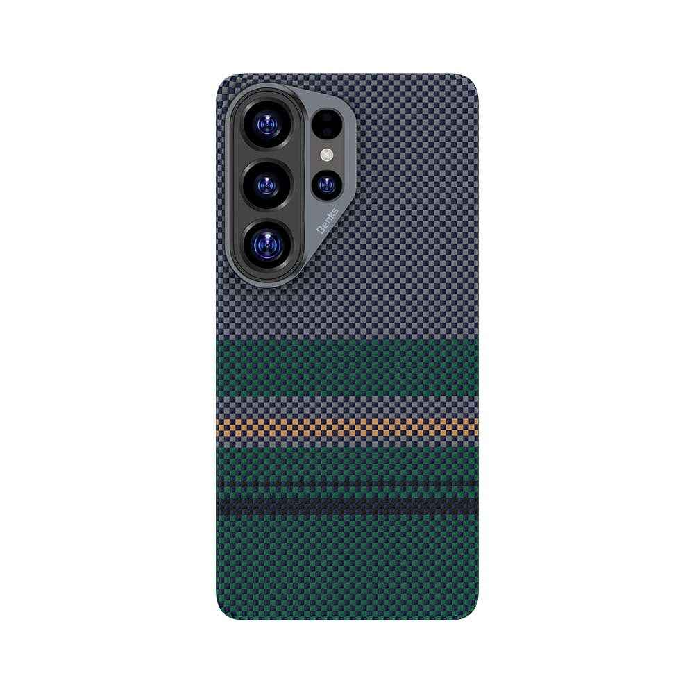 Galaxy S26 Ultra Kılıf M-safe Şarj Özellikli Karbon Fiber Tasarımlı Benks Aurora ArmorPro Kevlar Kapak