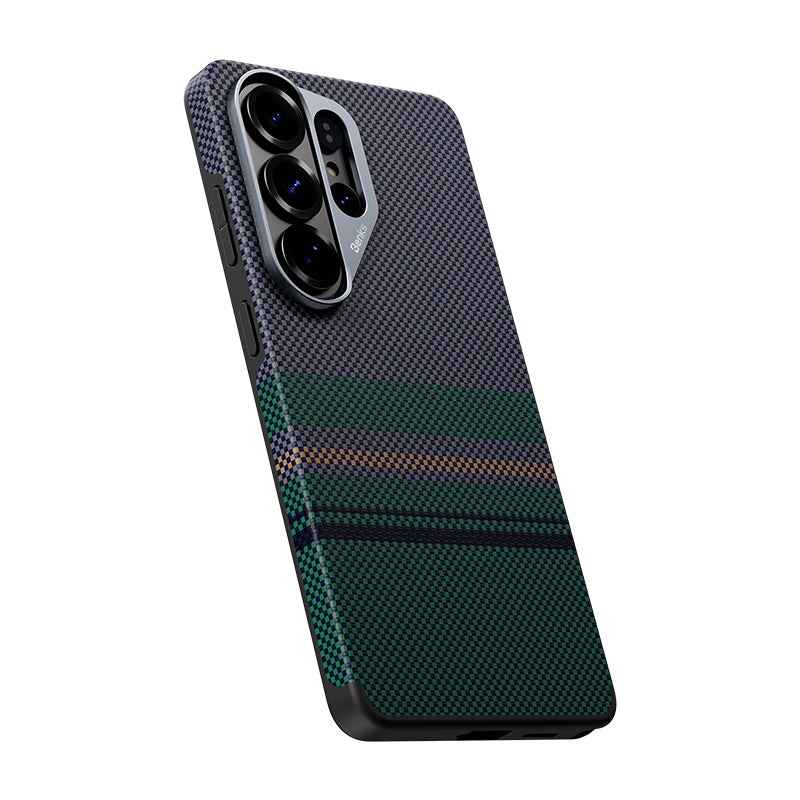 Galaxy S26 Ultra Kılıf M-safe Şarj Özellikli Karbon Fiber Tasarımlı Benks Aurora ArmorPro Kevlar Kapak