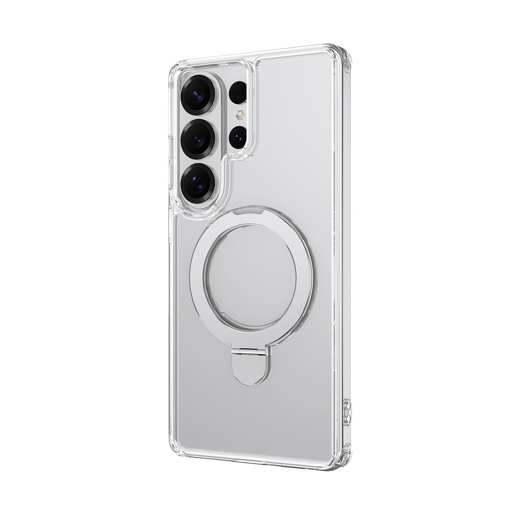Galaxy S26 Ultra Kılıf M-safe Şarj Özellikli Raptic Air Stand Serisi Buzlu Transparan Tasarımlı Standlı Kapak