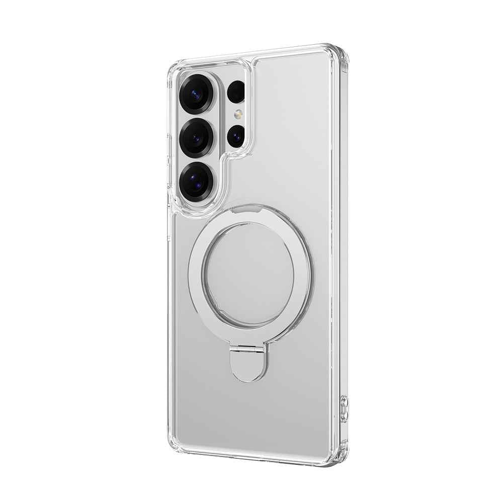 Galaxy S26 Ultra Kılıf M-safe Şarj Özellikli Raptic Air Stand Serisi Buzlu Transparan Tasarımlı Standlı Kapak