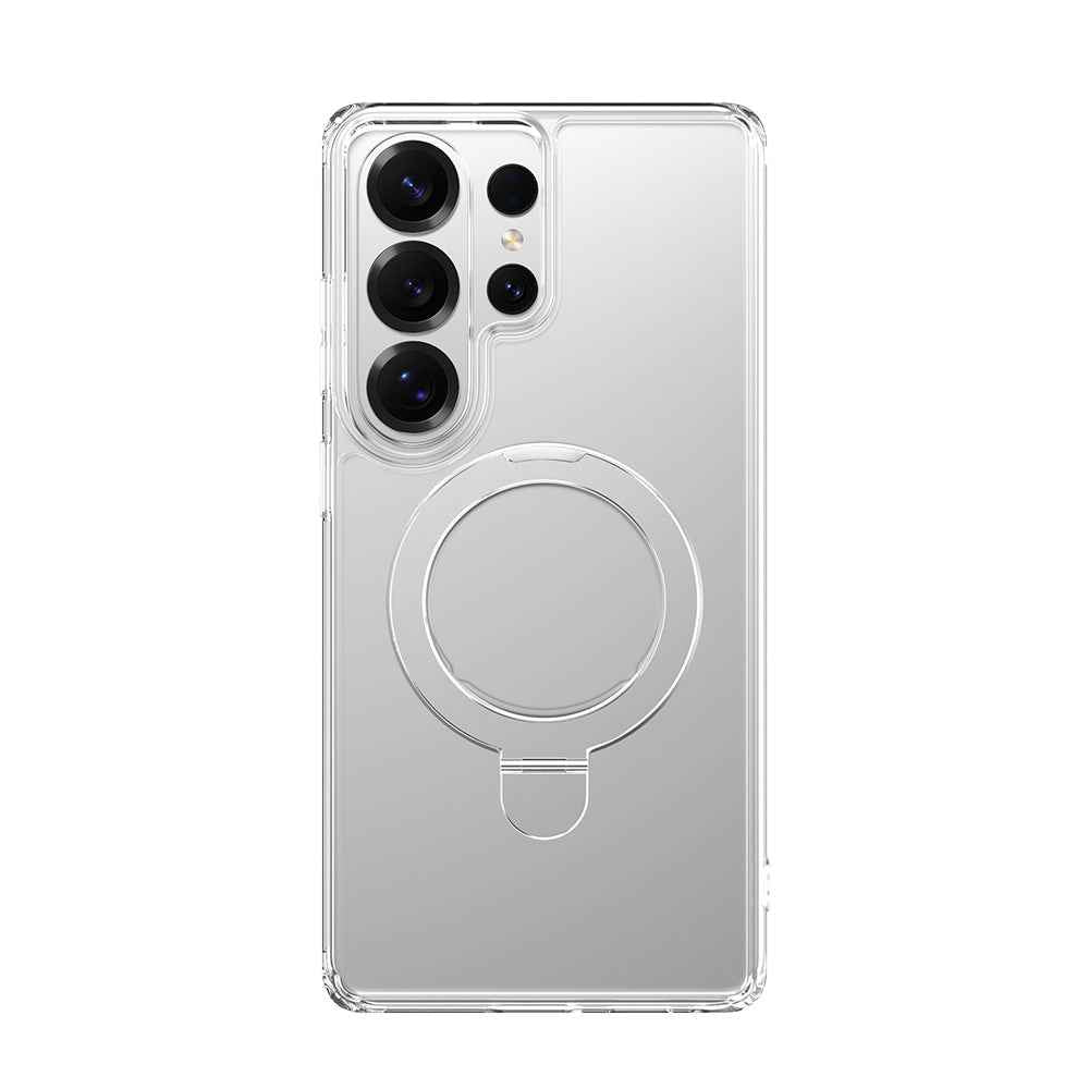 Galaxy S26 Ultra Kılıf M-safe Şarj Özellikli Raptic Air Stand Serisi Buzlu Transparan Tasarımlı Standlı Kapak