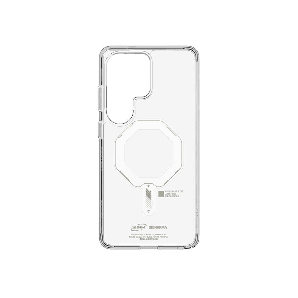 Galaxy S26 Ultra Kılıf M-safe Şarj Özellikli Şeffaf Airbag Tasarımlı Skinarma Saido Mag-Charge Nightglow Kapak