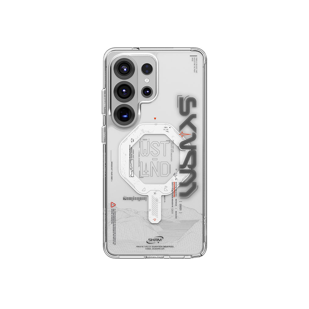 Galaxy S26 Ultra Kılıf M-safe Şarj Özellikli Yazı Desenli Airbag Tasarımlı Skinarma Sonix Kapak