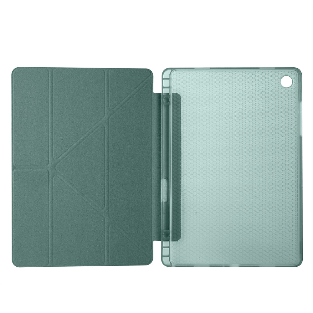 Galaxy Tab A11 Plus Kılıf Zore Tri Folding Kalem Bölmeli Standlı Kılıf