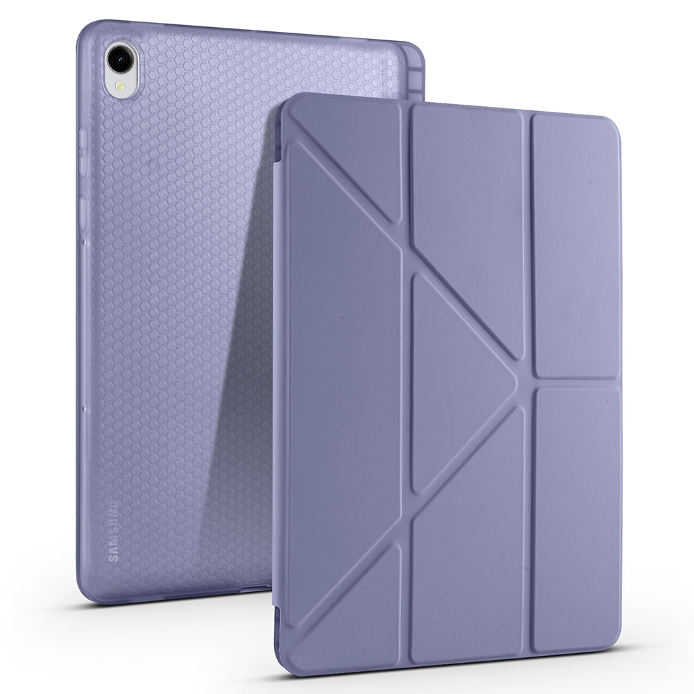 Galaxy Tab S11 Kılıf Zore Tri Folding Kalem Bölmeli Standlı Kılıf