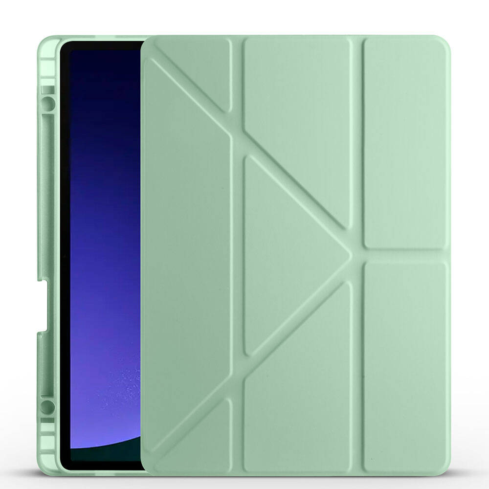 Galaxy Tab S9 Kılıf Zore Tri Folding Kalem Bölmeli Standlı Kılıf