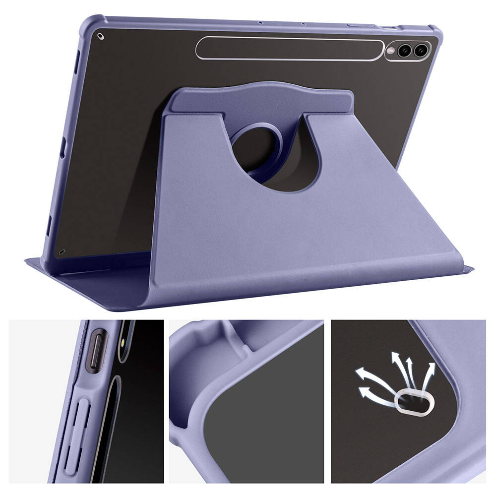 Galaxy Tab S9 Plus Kılıf Zore Termik Kalem Bölmeli Dönebilen Standlı Kılıf