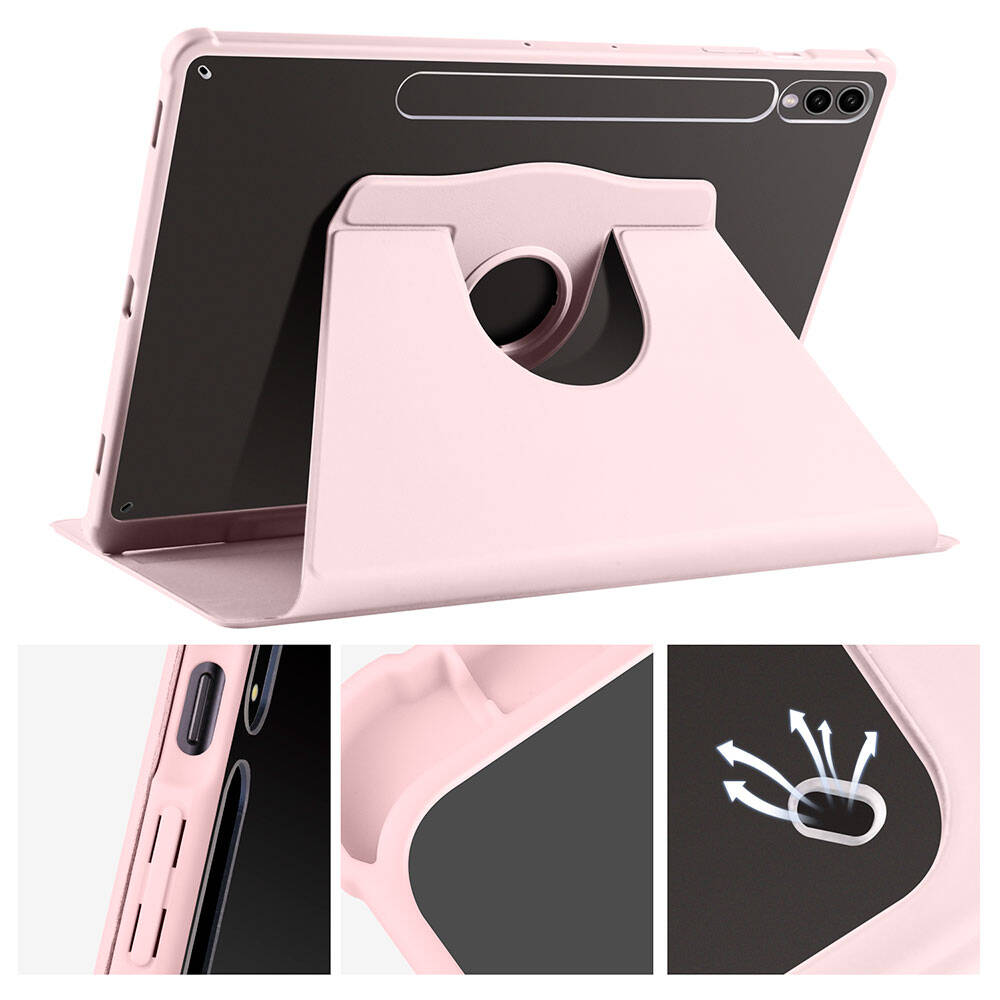 Galaxy Tab S9 Plus Kılıf Zore Termik Kalem Bölmeli Dönebilen Standlı Kılıf