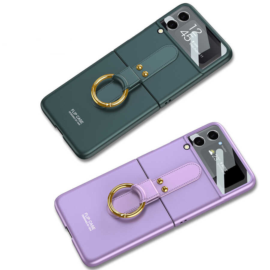 Galaxy Z Flip 3 Kılıf Zore Flip Ring Kıpta Kapak
