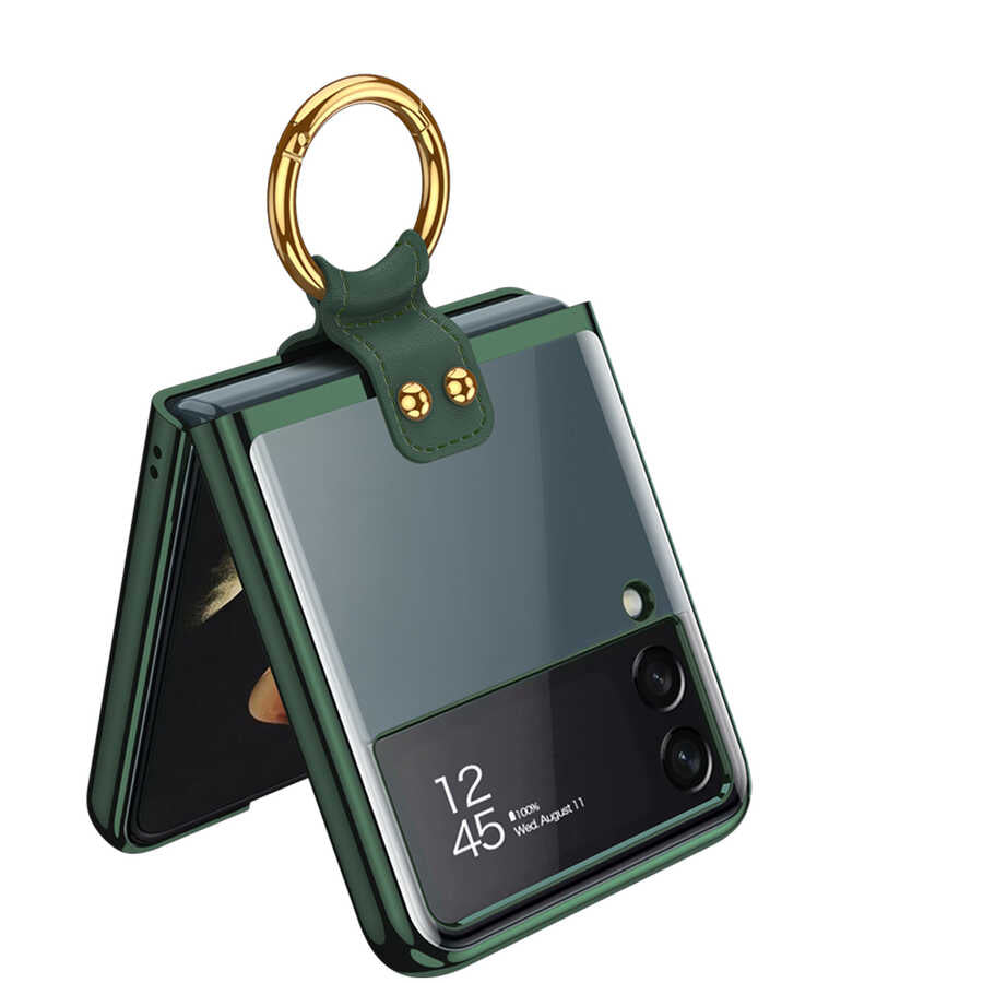 Galaxy Z Flip 3 Kılıf Zore Yüzüklü Kıpta Kapak