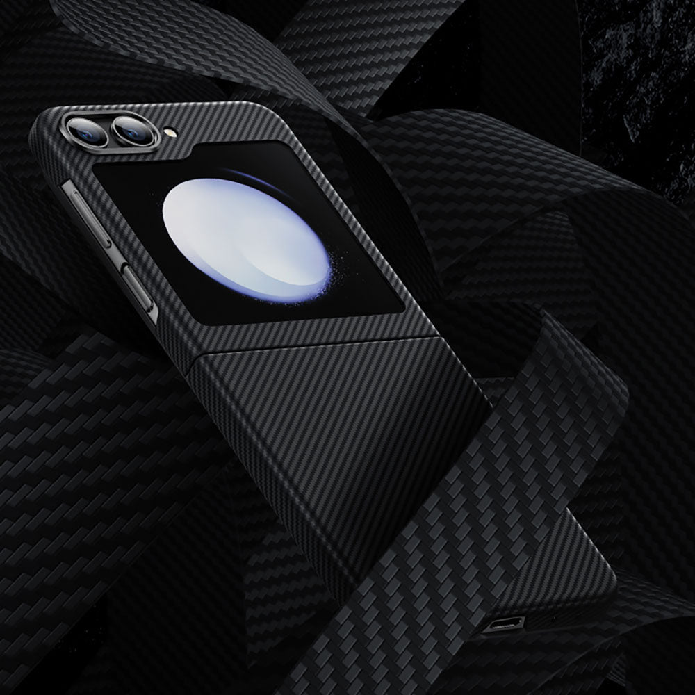 Galaxy Z Flip 5 Kılıf Karbon Fiber Benks Essential ArmorAir 600D Kevlar Kapak