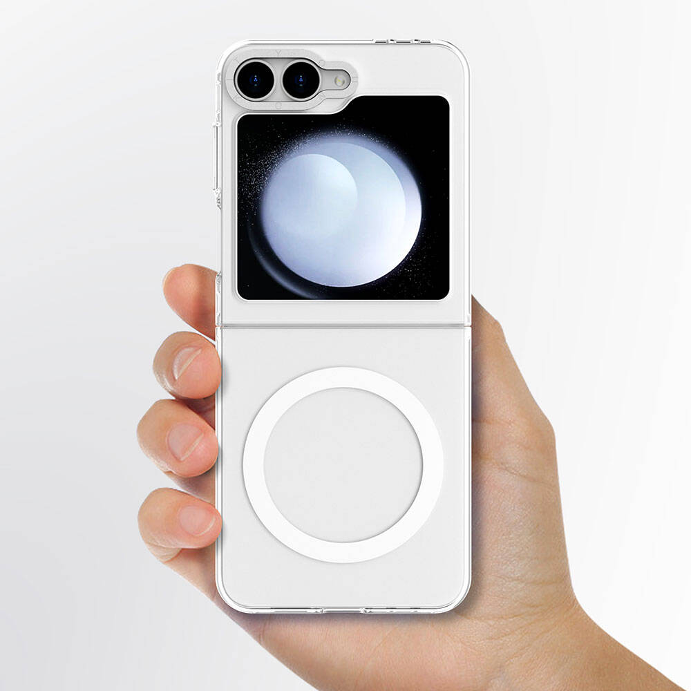 Galaxy Z Flip 6 Kılıf M-safe Şarj Özellikli Şeffaf Youngkit Crystal Shield Serisi Kapak