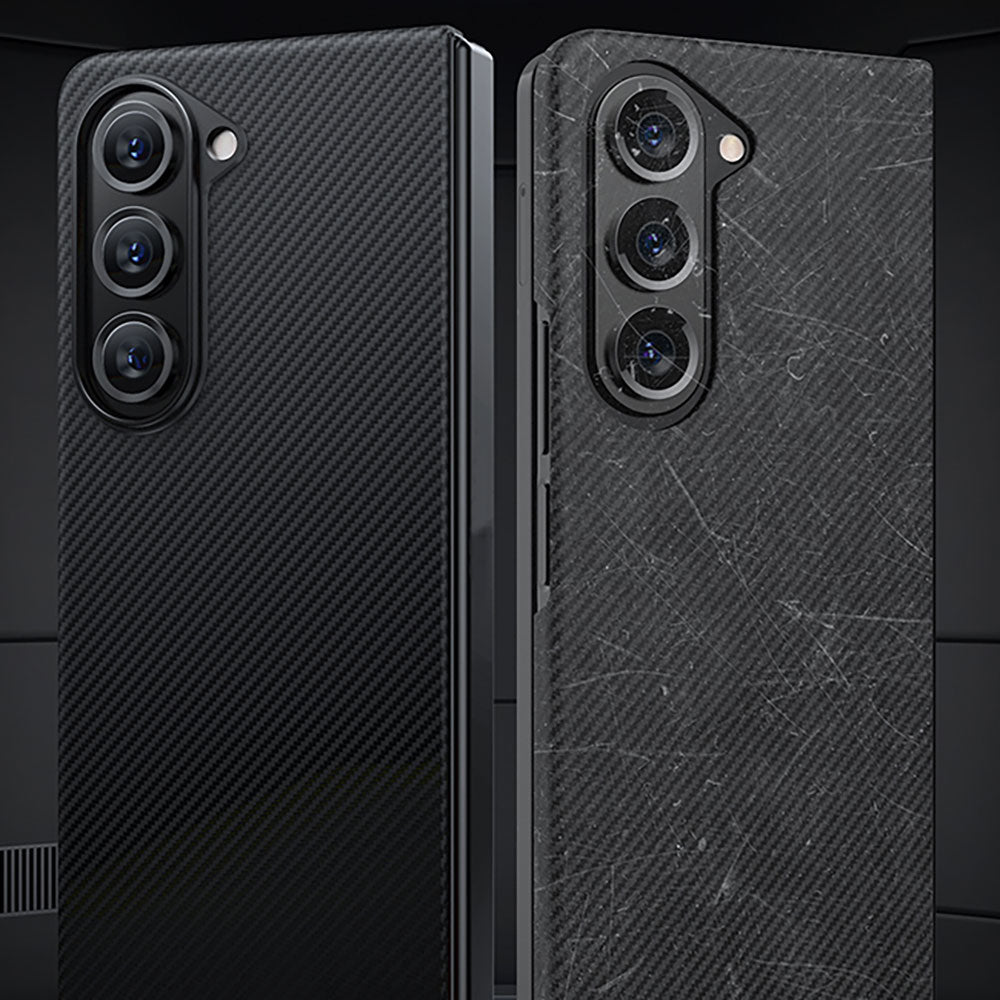 Galaxy Z Fold 5 Kılıf M-safe Özellikli Karbon Fiber Benks Essential 600D Kevlar Kapak