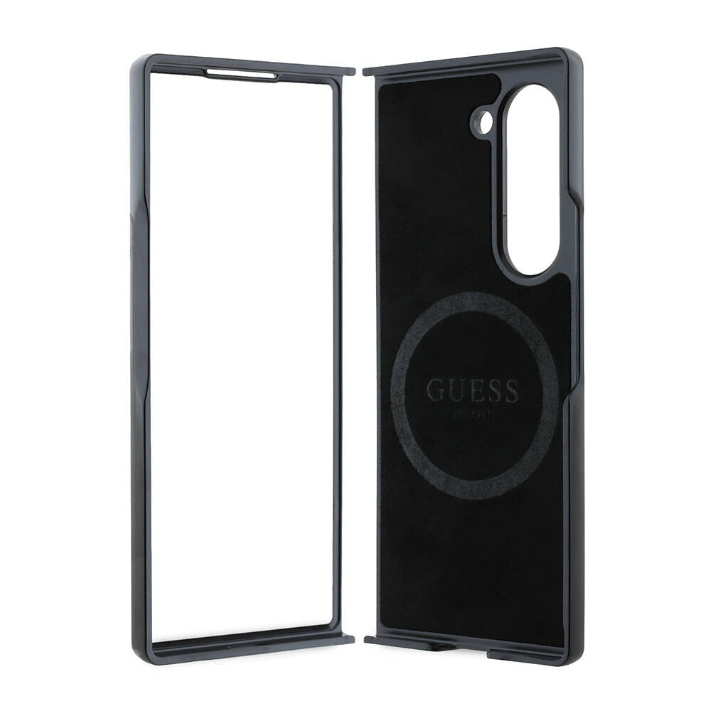 Galaxy Z Fold 6 Kılıf Guess Orjinal Lisanslı M-safe Şarj Özellikli Saffiano Metal Logo Kapak