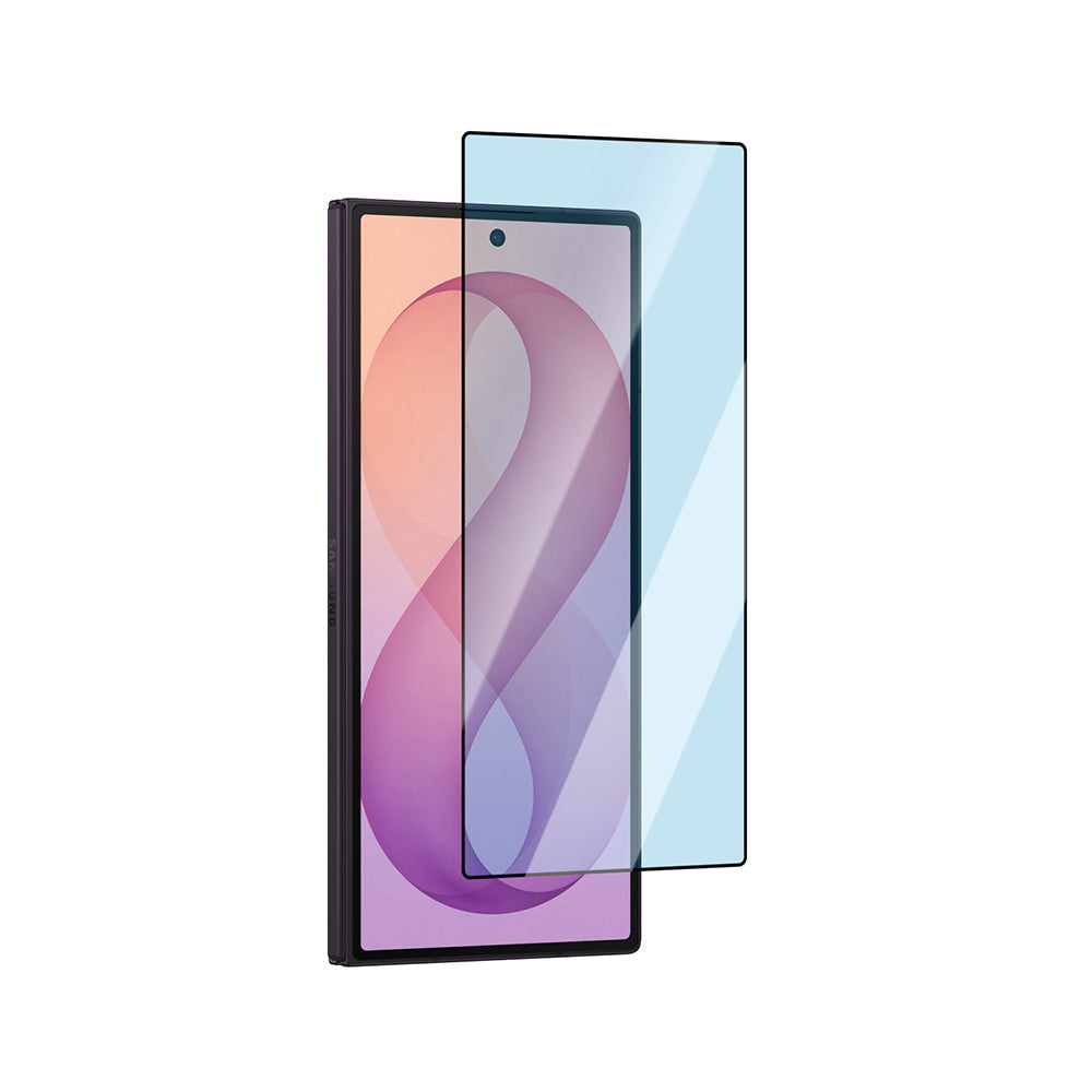 Galaxy Z Fold 7 CaseWorld Applicator Serisi 2.5D Eyesafe Mavi Işık Teknolojili Safir 0.33mm Temperli Cam Ekran Koruyucu + Uygulama Aparatı