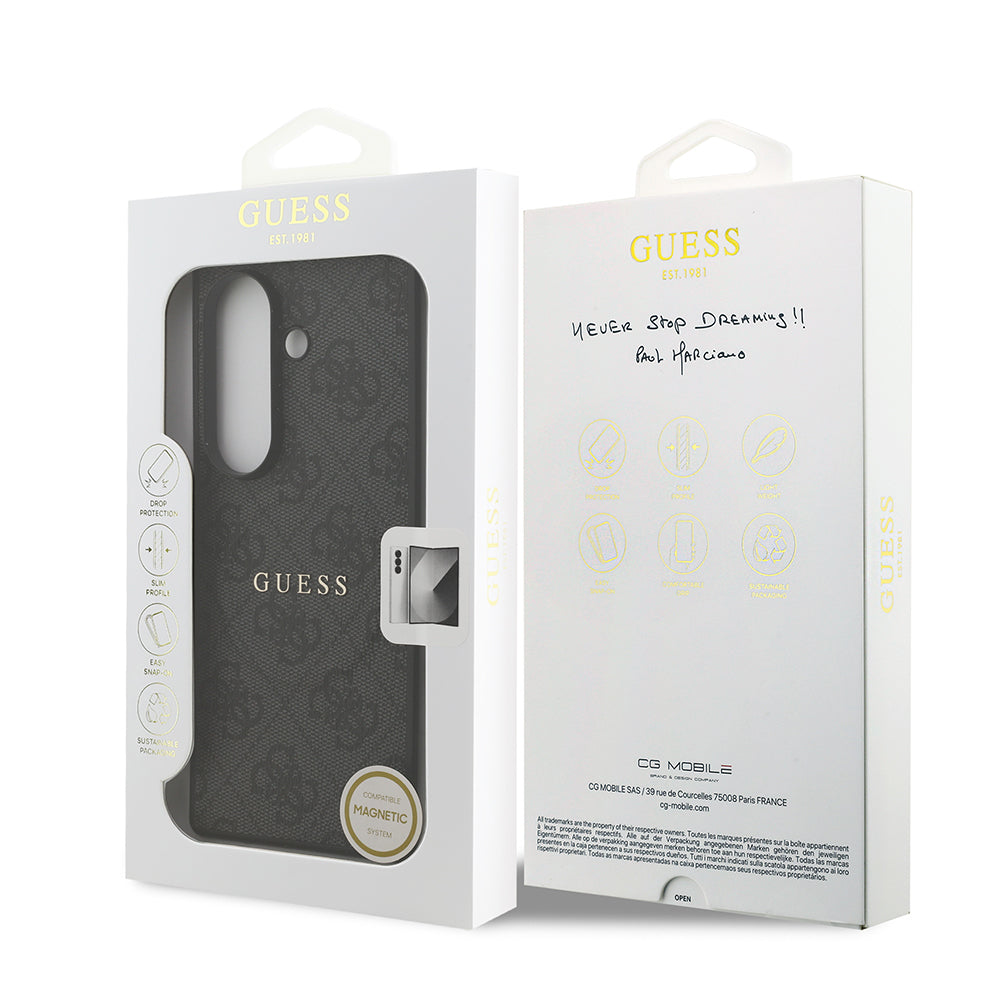Galaxy Z Fold 7 Kılıf Guess Orjinal Lisanslı M-safe Şarj Özellikli 4G Desen Yazı Logolu Kapak