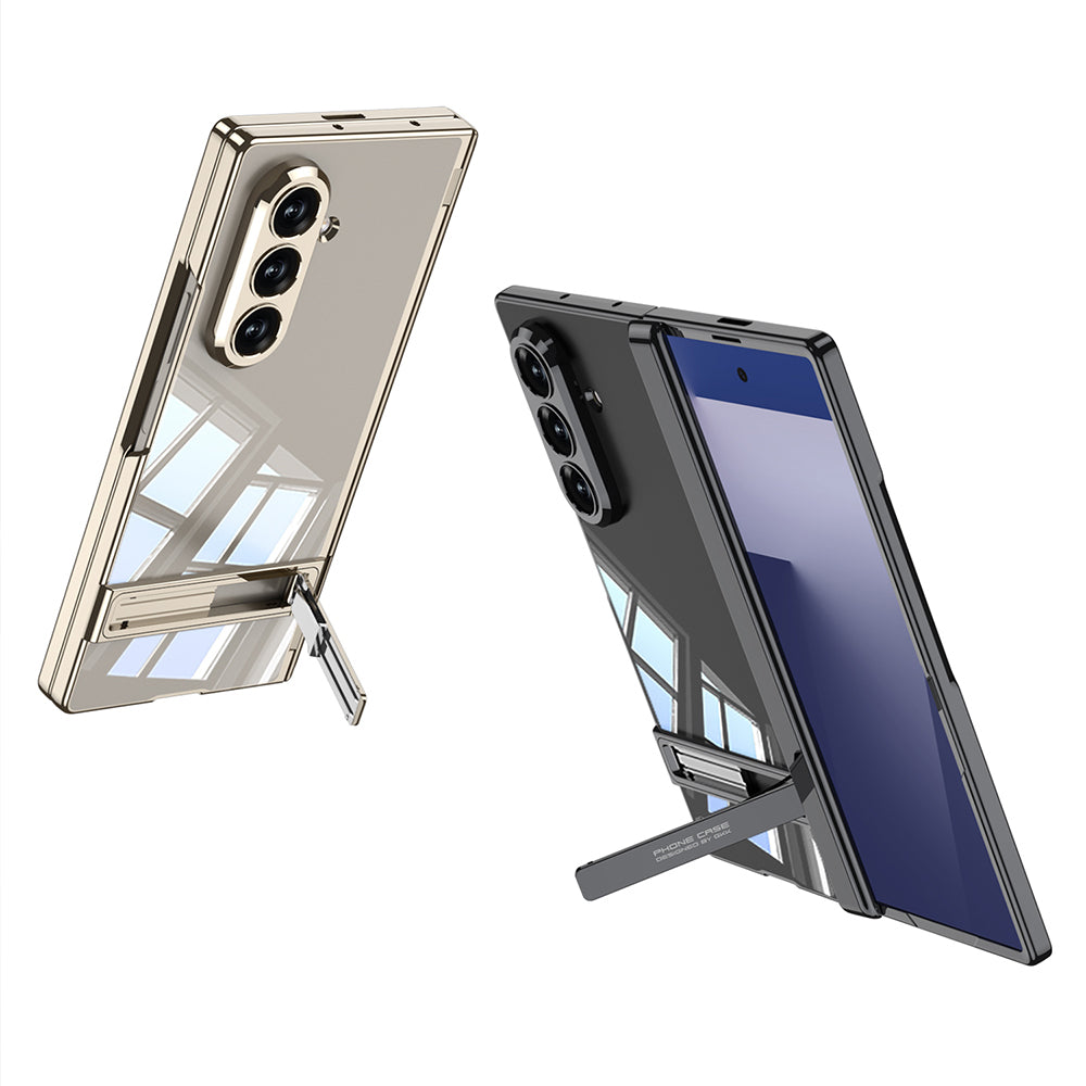 Galaxy Z Fold 7 Kılıf Kamera Korumalı Şeffaf Tasarımlı Zore Lego Standlı Kapak