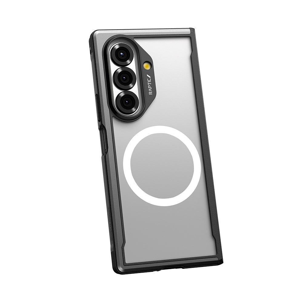 Galaxy Z Fold 7 Kılıf M-safe Şarj Özellikli Airbagli Raptic Shield Serisi Şeffaf Arka Yüzey Kapak